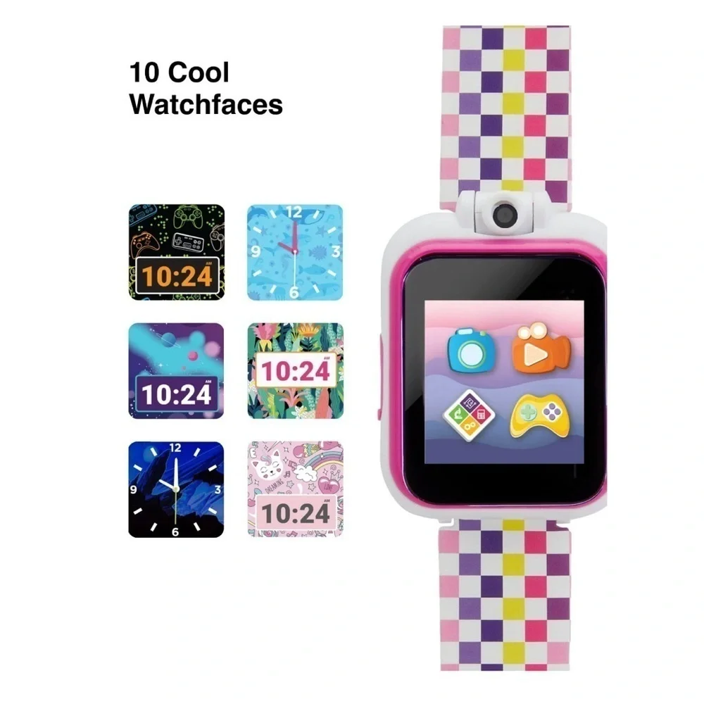 🌈 iTech Junior Girls Earbuds & Smartwatch Set - Rainbow Checker - Picture 4 of 6